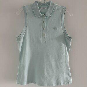 Lacoste Women’s Slim Fit Sleeveless Stretch Polo – Color: Mint – Size 38